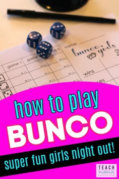 Find out how to play BUNCO! Perfect game for a fun night as a family, or schedule a fun girls night out to play Bunco! If you've never played this fun family game, you don't know what you are missing. It's definitely a favorite among my bunch! #games #activities #gamenight #family #kidsactivities