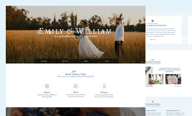 wedding page