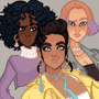 Three trendy friends