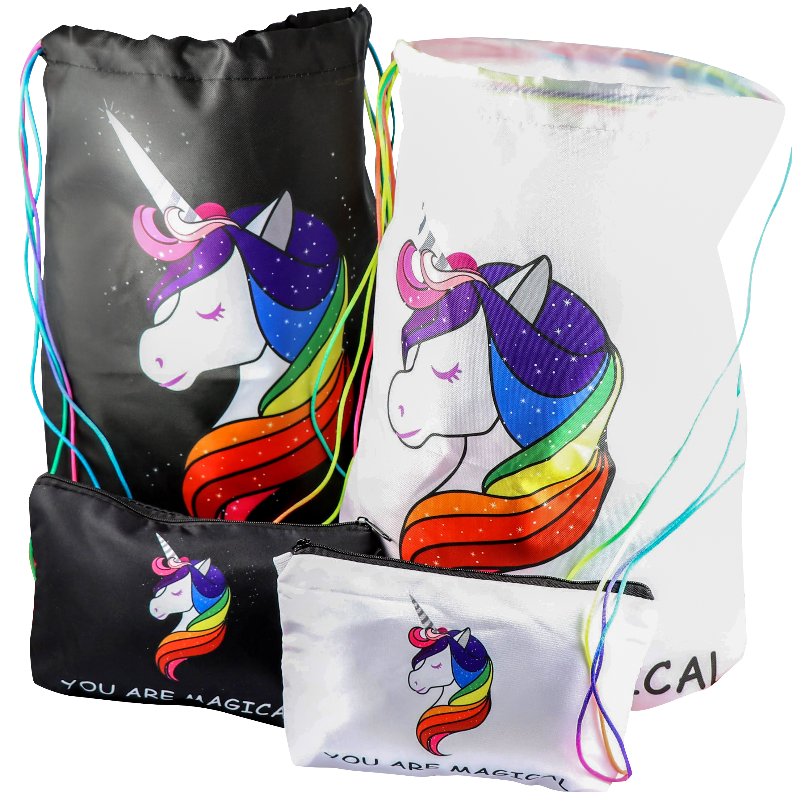 Unicorn gifts: drawstring bags & make up bag