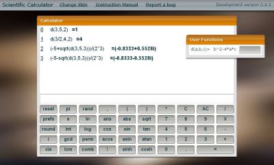 snapshot of the scientific calculator