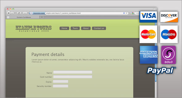 A selection of payment gateways are integrated with TourCMS providing fully PCI compliant credit card processing.
