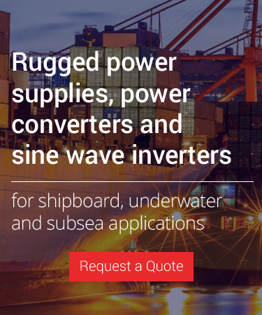 Rugged power supplies, battery chargers, converters and sine wave inverters for shipboard, underwater and subsea  power systems