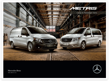 Metris Cargo and Passenger Vans on Metris Vans brochure cover