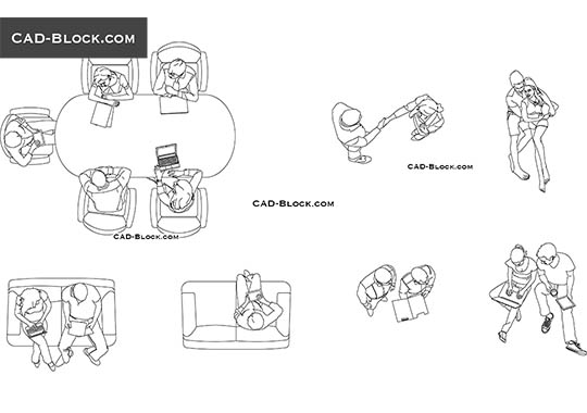 DWG Drawing of People view top