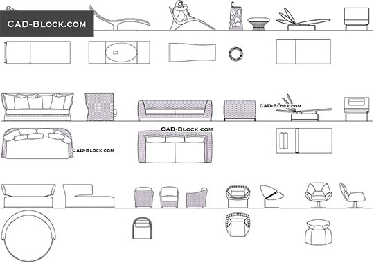 DWG Drawing of Outdoor Lounge Furniture