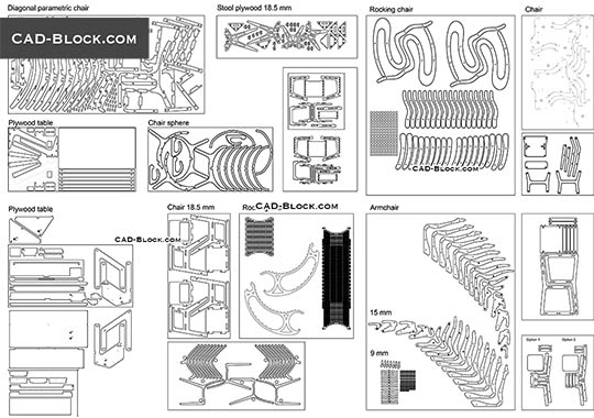 Parametric Furniture - download free CAD Block