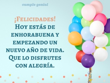 Felicidades, hoy est&aacute;s de enhorabuena