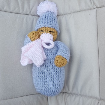 hand knitted baby doll