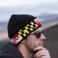 Maryland Flag (Black) / Knit Beanie Cap Product Image
