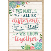 We May All Be Different, but in This Class We Grow Together Positive Poster