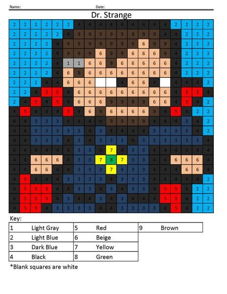 Marvel Color By Number