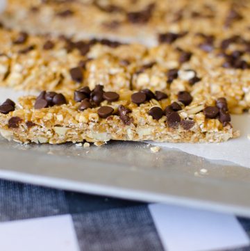 no bake peanut butter chocolate chip granola bar