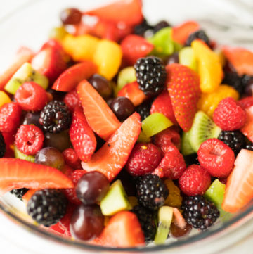 fruit salad with honey lime dressing
