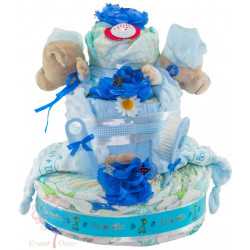 Tarta de pa&ntilde;ales ni&ntilde;os mellizos
