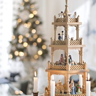 wooden German three tier Christmas pyramid