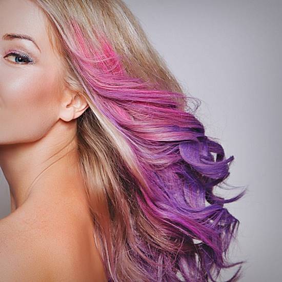 Dyed pink hair