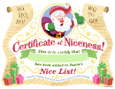 Certificate Certificate Of Niceness Template