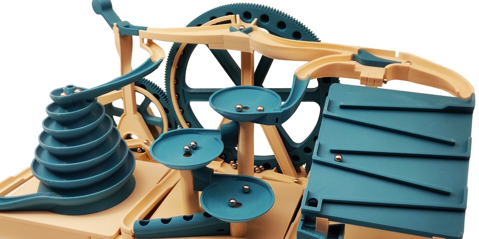 3d printed triple marble machine