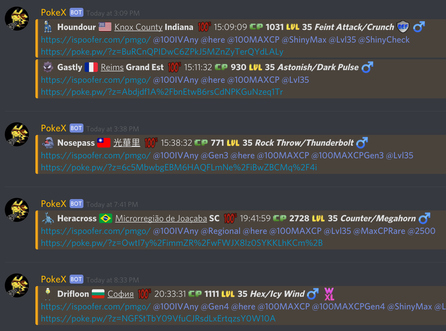Max coords