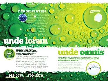 Green Water Drops Brochure Template