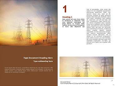 Power Line Word Template