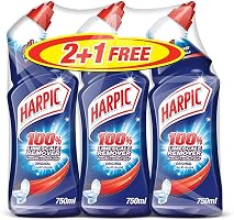 Harpic Toilet Cleaner Liquid Limescale Remover Original, 750ml 2+1