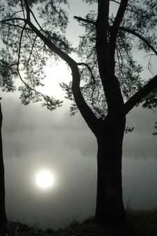Free Lake In A Fog Stock Photo - 1567160