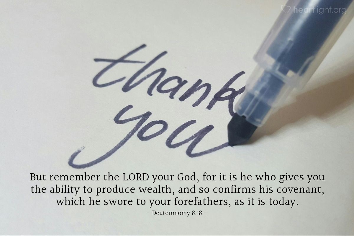 Inspirational illustration of Deuteronomy 8:18