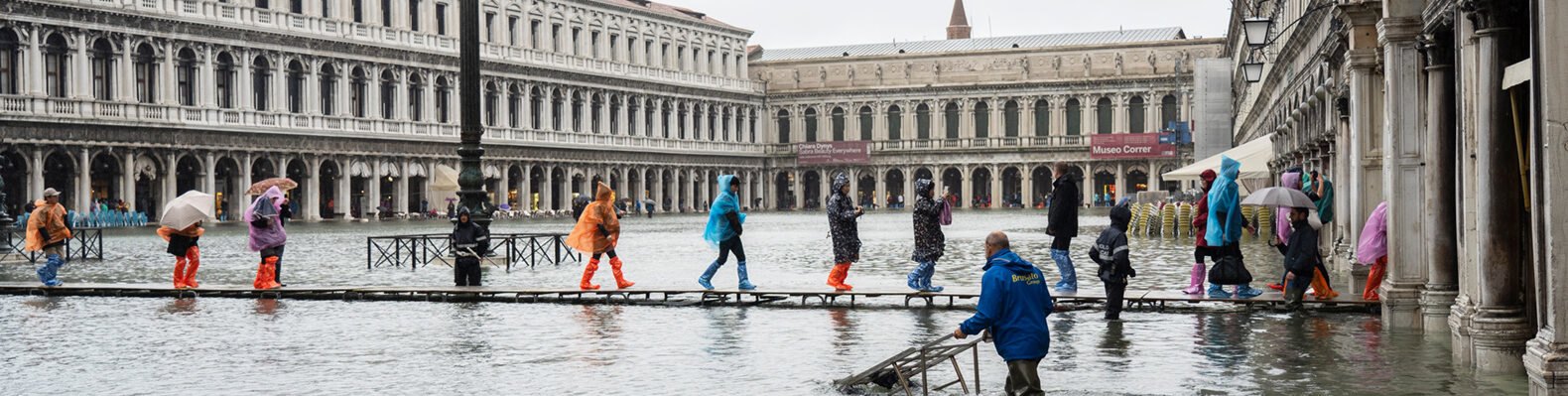 St. Marks Square in Venice during floods in November 2019