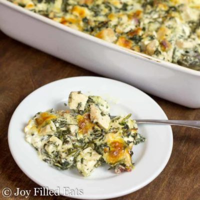 Chicken Bacon Caesar Keto Casserole Low Carb THM S