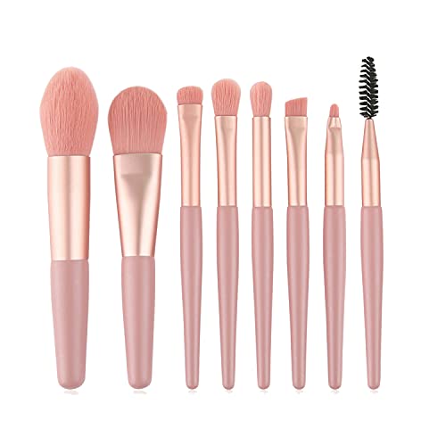 WitBicg Pinceaux Maquillages Yeux, 8 Pi&egrave;ces Pinceau Fond De Teint Nettoyant Pinceaux Maquillage Pinceau Blush Pinceau Fond De Teint Fluide Professionnel Set(Rose)