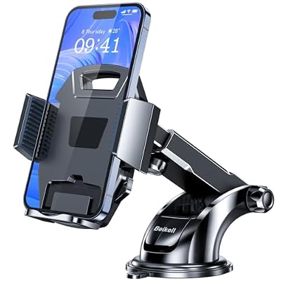 Beikell Handyhalterung Auto, 360&deg; Drehbar Handyhalter fürs Auto mit EIN-Knopf-Release, Amaturenbrett Glasscheibe KFZ Handy Halterung, Kompatibel mit iPhone, Galaxy und andere Smartphone