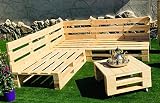 Conjunto RINCONERA Sofa PALETS 2m x 2m 1xMESA 80cm x 50cm Lijado Y Cepillado -...