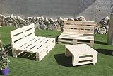 Palets Talavera SL Conjunto 2X Sofa Palet 12Ocm x 80cm 1x Mesa 80cm x 50cm...