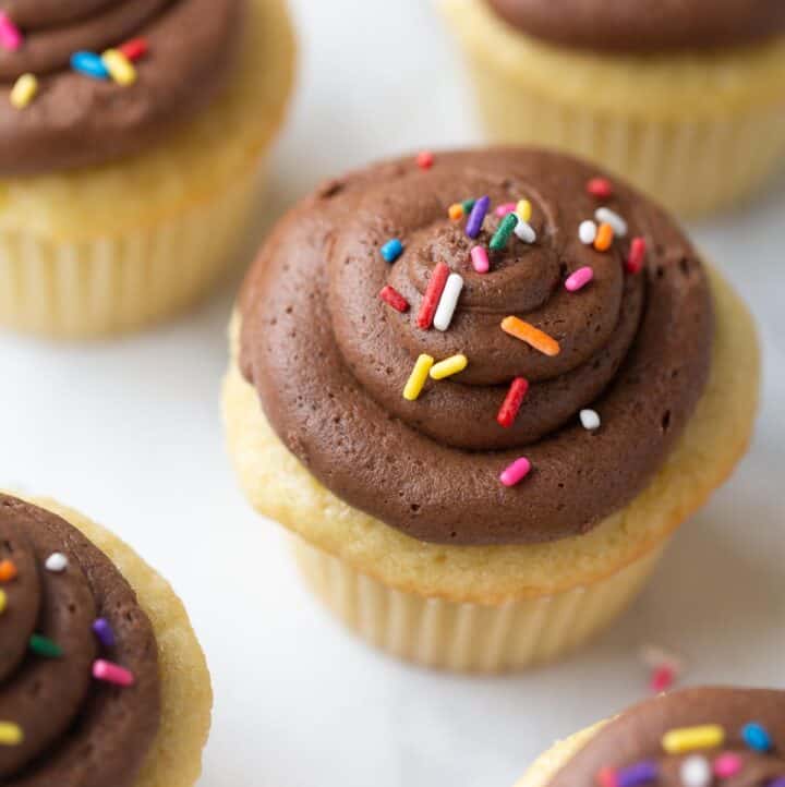 close up shot of gluten-free cupcakes