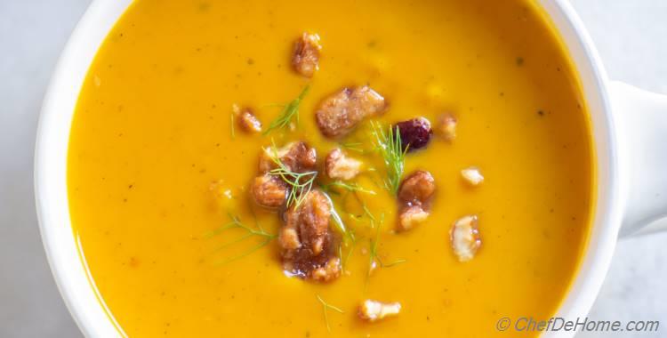 Creamy Curried Sweet Potato Soup with Coconut Milk