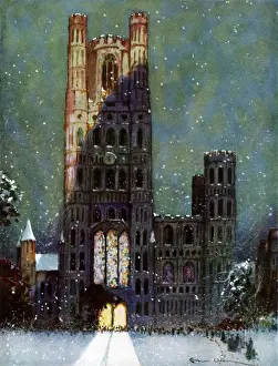 ely cathedral snow ernest uden