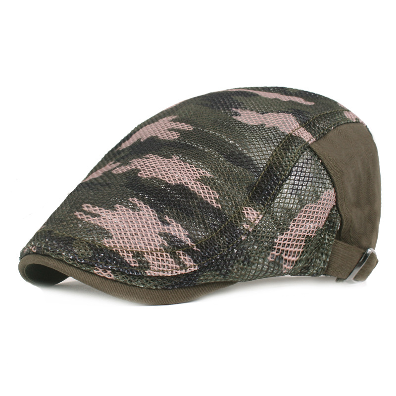 Mũ beret nam phong c&aacute;ch l&iacute;nh vải lưới CS-277