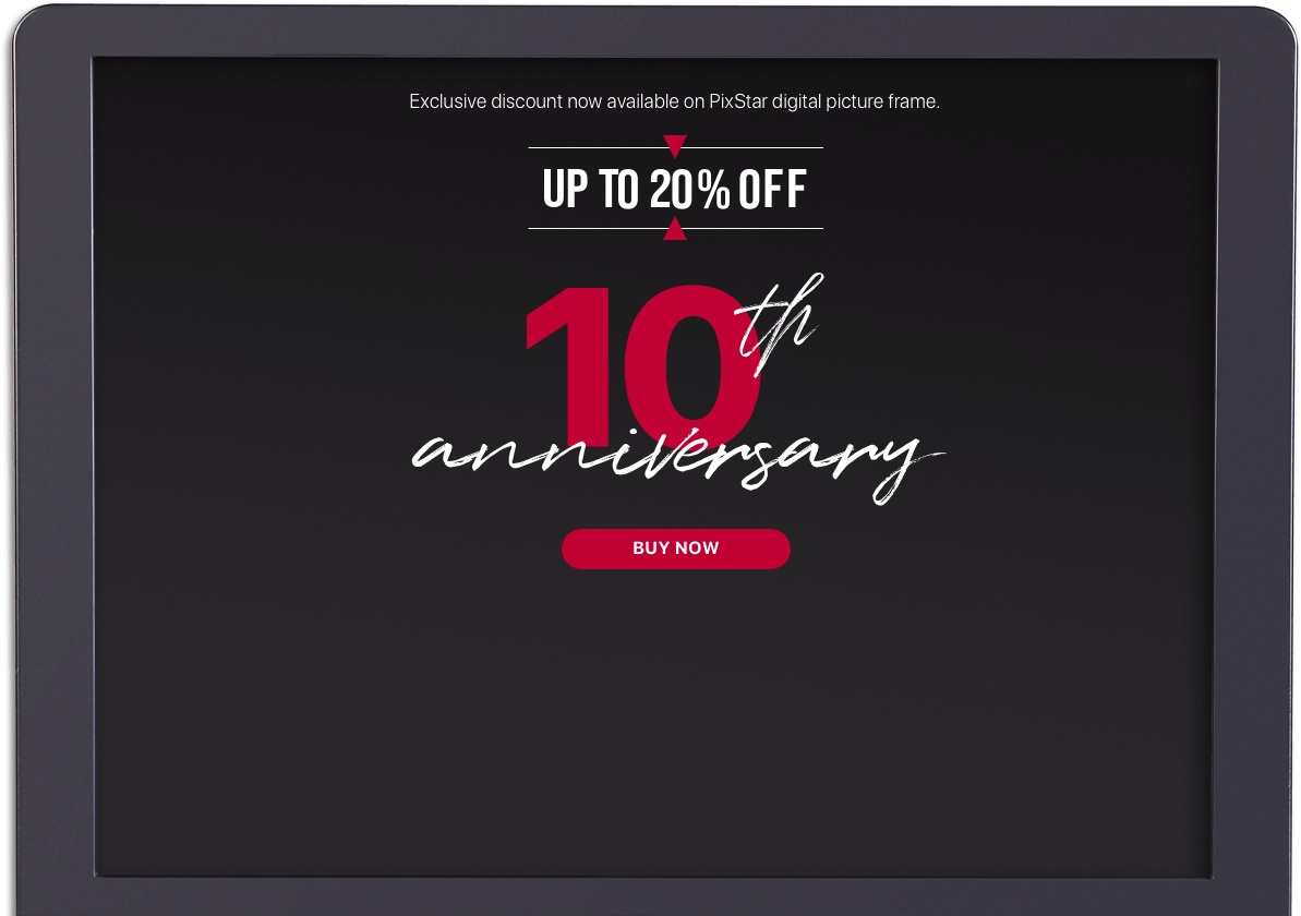 Exclusive discount now available on PixStar digital picture frame.
