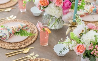 Pink Floral Tablescape