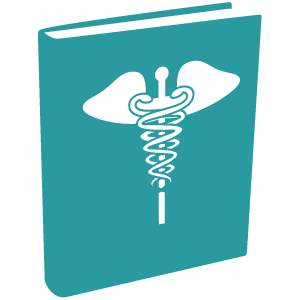 Book with medical icon on it