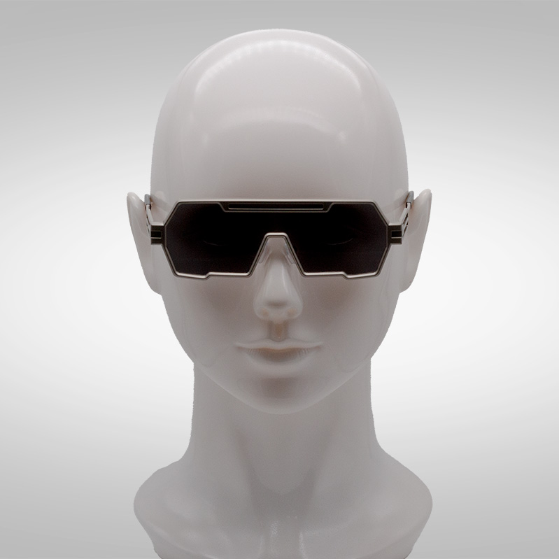 Schnelle Brille Full Metal in Silber auf Kopf