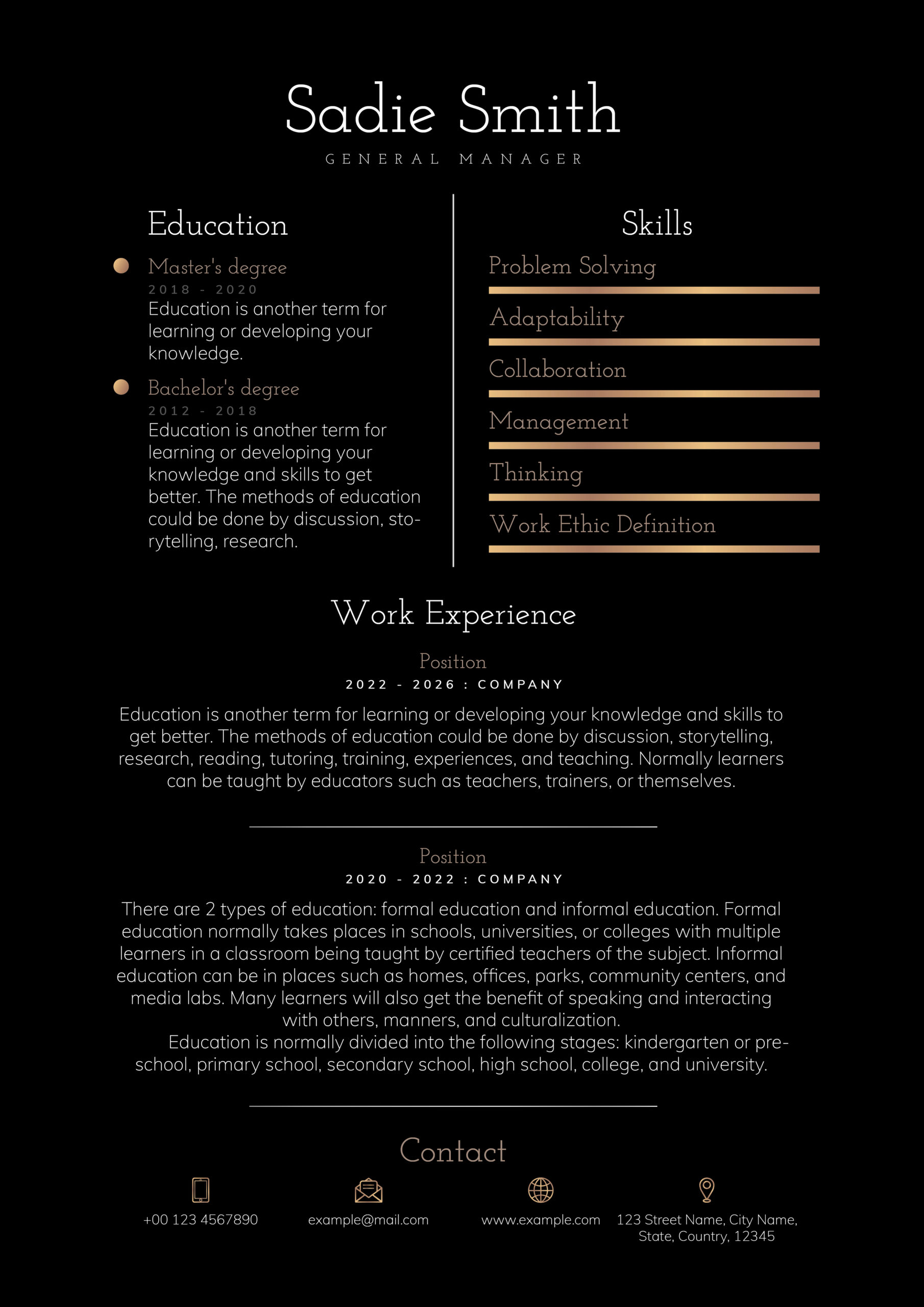 React JS Sample Resume