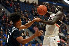 Akok Akok, one of the top shot-blockers in the nation, added to his total with five blocks in Wednesday night's win over Saint Peter's.