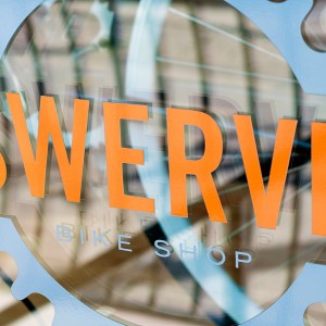 Swerve Bike Shop Logo Design Window Decal