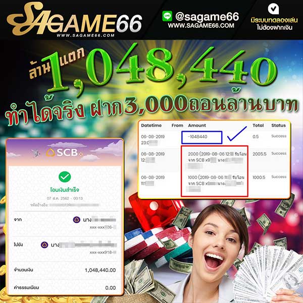 แจกจริง แจกรางวัลใหญ่ทุกวัน กับ SAGAME66 คาสิโนออนไลน์