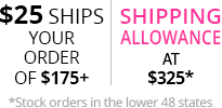 All Nashville Wraps orders over $300 ship free. $20 shipping for orders over $150.