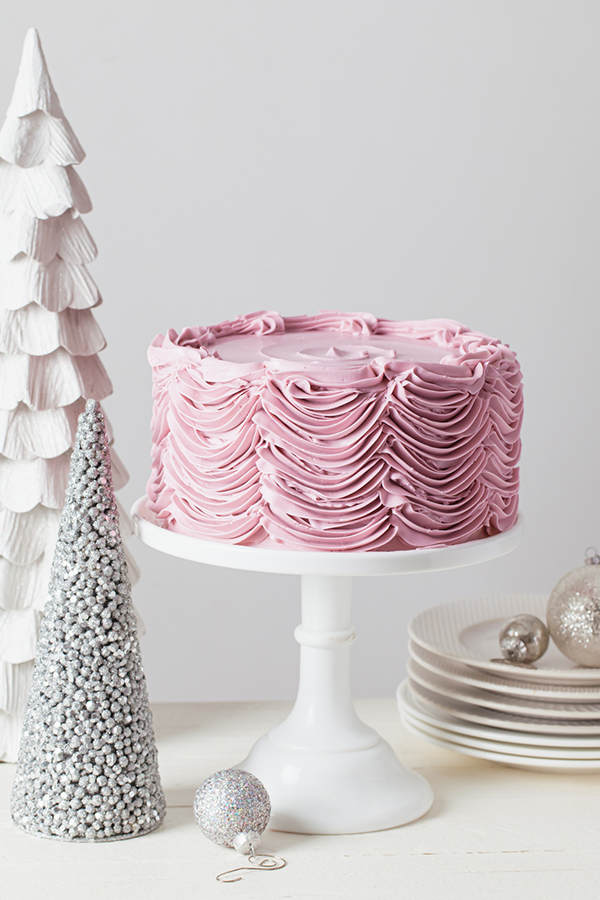 Hazelnut Nutcracker Cake - a brown sugar nutmeg cake with hazelnut praline buttercream | by Tessa Huff for TheCakeBlog.com