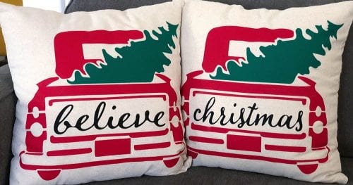 DIY Holiday Throw Pillow tutorial featured by top US craft blog, The Crafty Blog Stalker.r: holiday throw pillows